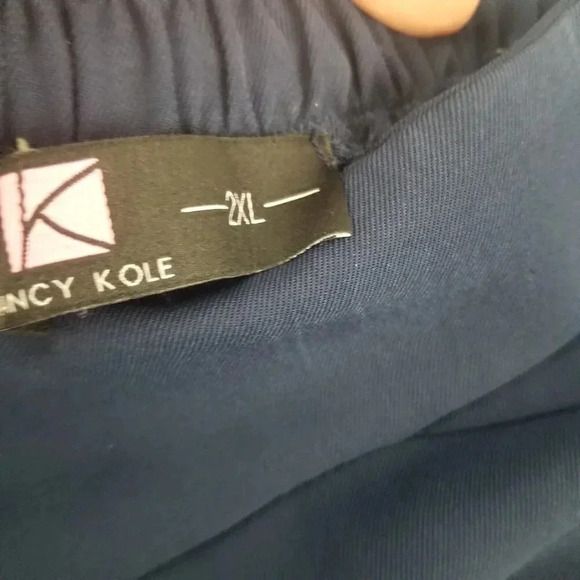 Kancy Kole Bundle Women's High-waisted Flared Skirts Beige, Navy Blue, Green 2X - Picture 10 of 16